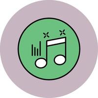 Musical Note Line Filled multicolour Circle Icon vector