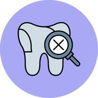 Unhealthy Tooth Line Filled multicolour Circle Icon vector