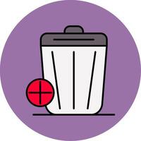 Trash Line Filled multicolour Circle Icon vector