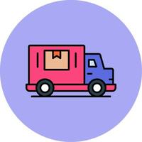 Delivery Truck Line Filled multicolour Circle Icon vector