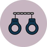Handcuffs Line Filled multicolour Circle Icon vector