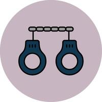 Handcuffs Line Filled multicolour Circle Icon vector