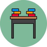 School Desk Line Filled multicolour Circle Icon vector