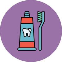 Toothpaste Line Filled multicolour Circle Icon vector
