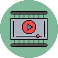 Video Player Line Filled multicolour Circle Icon vector