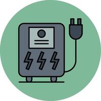 Uninterrupted Power Supply Line Filled multicolour Circle Icon vector