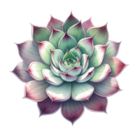AI generated Beautiful Succulent watercolor clipart. png