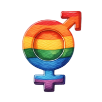 AI generated Pride gender sign watercolor clipart. Ai Generate png