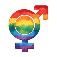 AI generated Pride gender sign watercolor clipart. Ai Generate png
