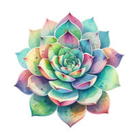 AI generated Beautiful Succulent watercolor clipart. png