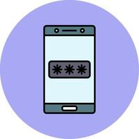 Password Line Filled multicolour Circle Icon vector