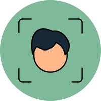 Face Scan Line Filled multicolour Circle Icon vector