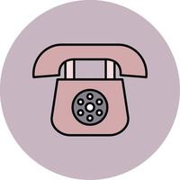 telephone Line Filled multicolour Circle Icon vector