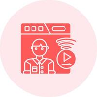 Live streaming Solid duo tune Icon vector