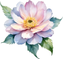 AI generated Watercolor painting of a cute pastel flower. png