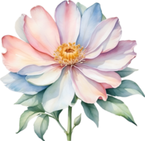 AI generated Watercolor painting of a cute pastel flower. png