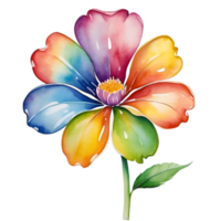 ai generado acuarela pintura de un linda arco iris flor. png