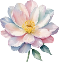 AI generated Watercolor painting of a cute pastel flower. png