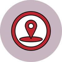 Location Line Filled multicolour Circle Icon vector