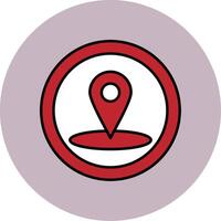 Location Line Filled multicolour Circle Icon vector