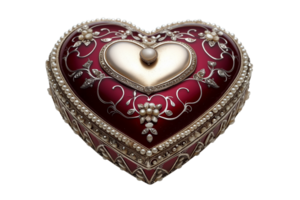 Ornate Pearl Embellished Heart Box Reveal png