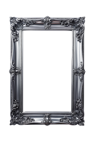 Vertical silver frame on a transparent background png