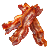 Couple of cooked bacon rashers isolated on a transparent background png