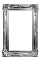 AI generated Vertical silver frame on a transparent background png