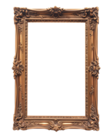 Vertical bronz frame on a transparent background png