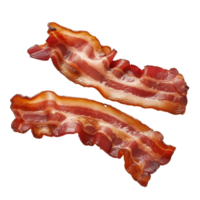 AI generated Couple of cooked bacon rashers isolated on a transparent background png