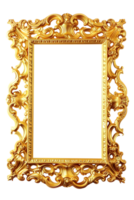 AI generated Vertical golden frame on a transparent background png