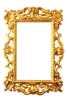 ai gerado vertical dourado quadro, Armação em uma transparente fundo png