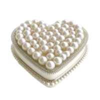 AI generated Luxurious Pearl Encrusted Heart Gift Box png