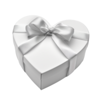 AI generated 3D White Heart Gift Box Animation png