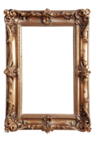 Vertical bronz frame on a transparent background png