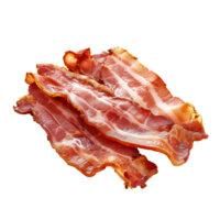 Couple of cooked bacon rashers isolated on a transparent background png