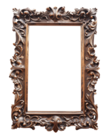 Vertical bronz frame on a transparent background png