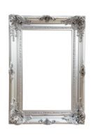 AI generated Vertical silver frame on a transparent background png