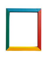 AI generated One colorful picture frame for modern interior isolated on a transparent background png