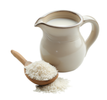 AI generated A jug of rice milk isolated on a transparent background png