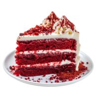 AI generated Red Velvet Cake Slice Isolated Showcase png