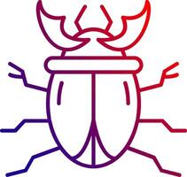 escarabajo línea degradado icono vector