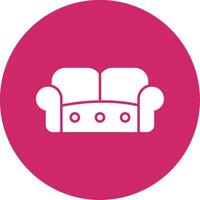 Sofa Glyph Circle Icon vector