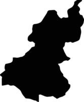 Wangdi Phodrang Bhutan silhouette map vector