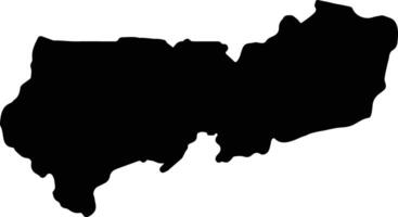 Upper East Ghana silhouette map vector