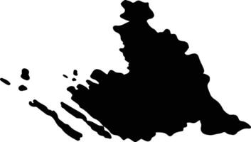 Zadarska Croatia silhouette map vector