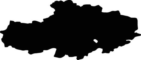 Aqmola Kazakhstan silhouette map vector