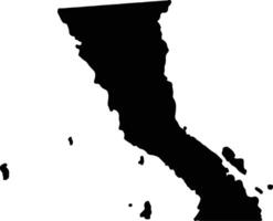 Baja California Mexico silhouette map vector