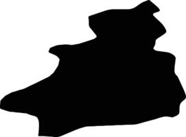 Jendouba Tunisia silhouette map vector