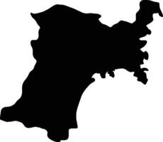 Miyagi Japan silhouette map vector